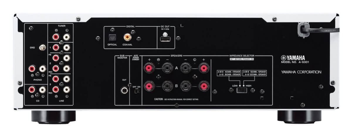 Yamaha as301 amplificador integrado de 2 canales y 100 watts por canal a 8 ohms