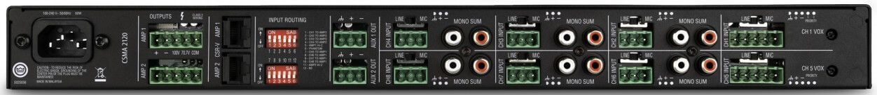 Jbl csma2120 mezcladora amplificada de 8 canales de 120 watts