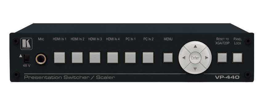 Kramer vp-440x conmutador/escalador de presentación 18G 4k con salidas simultáneas hdbaset y hdmi